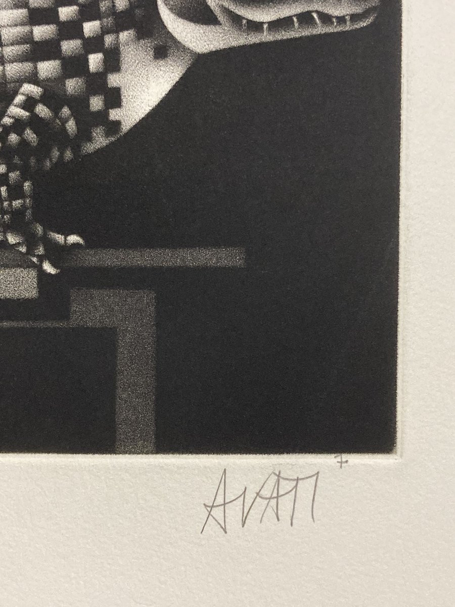 Mario Avati (1921-2009), Alligator, Mezzotint, 1970-photo-2