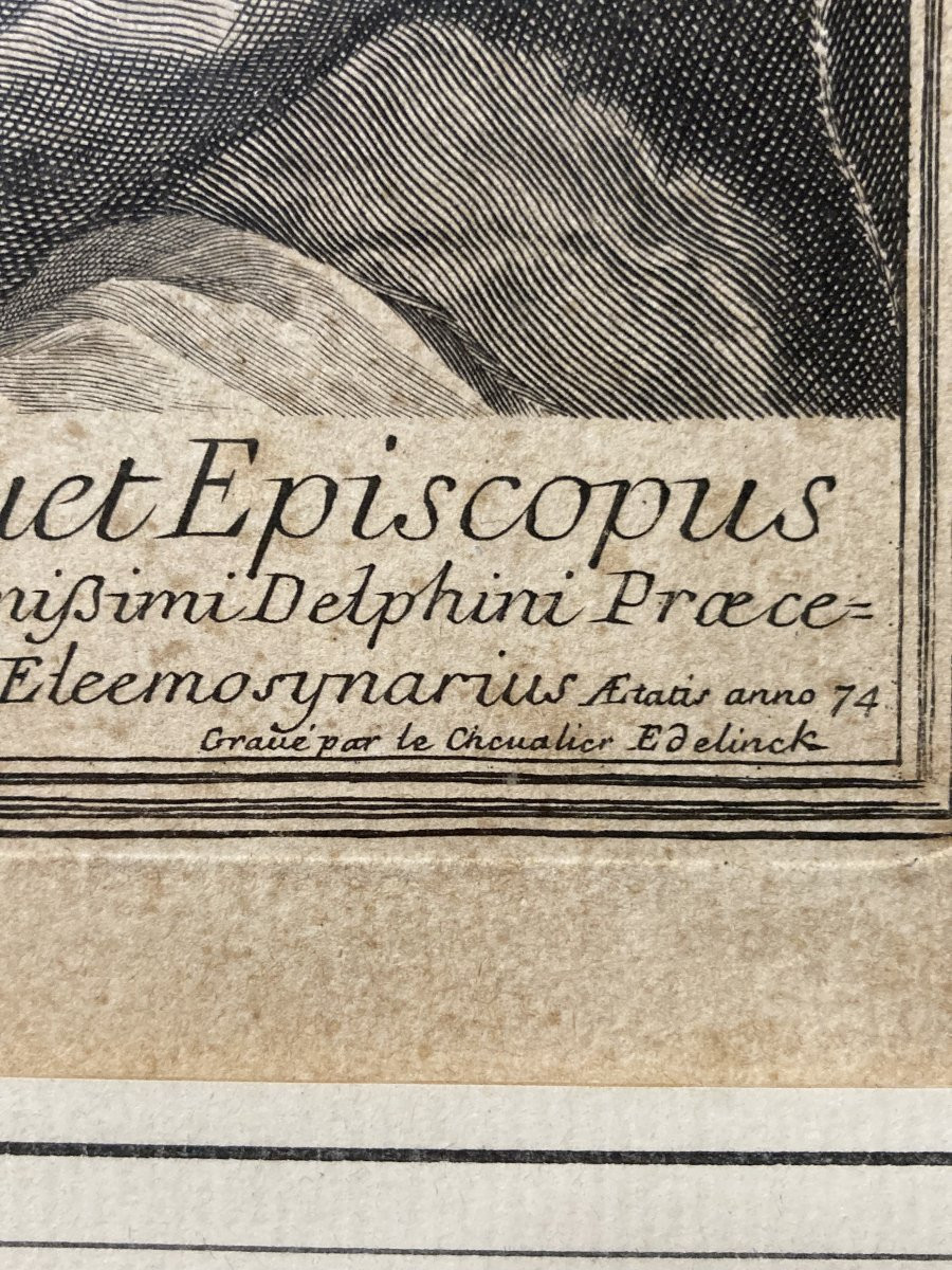 Gérard Edelinck (1640 - 1707), Portrait Of The Theologian Bossuet, Burin Print, 1701-photo-4