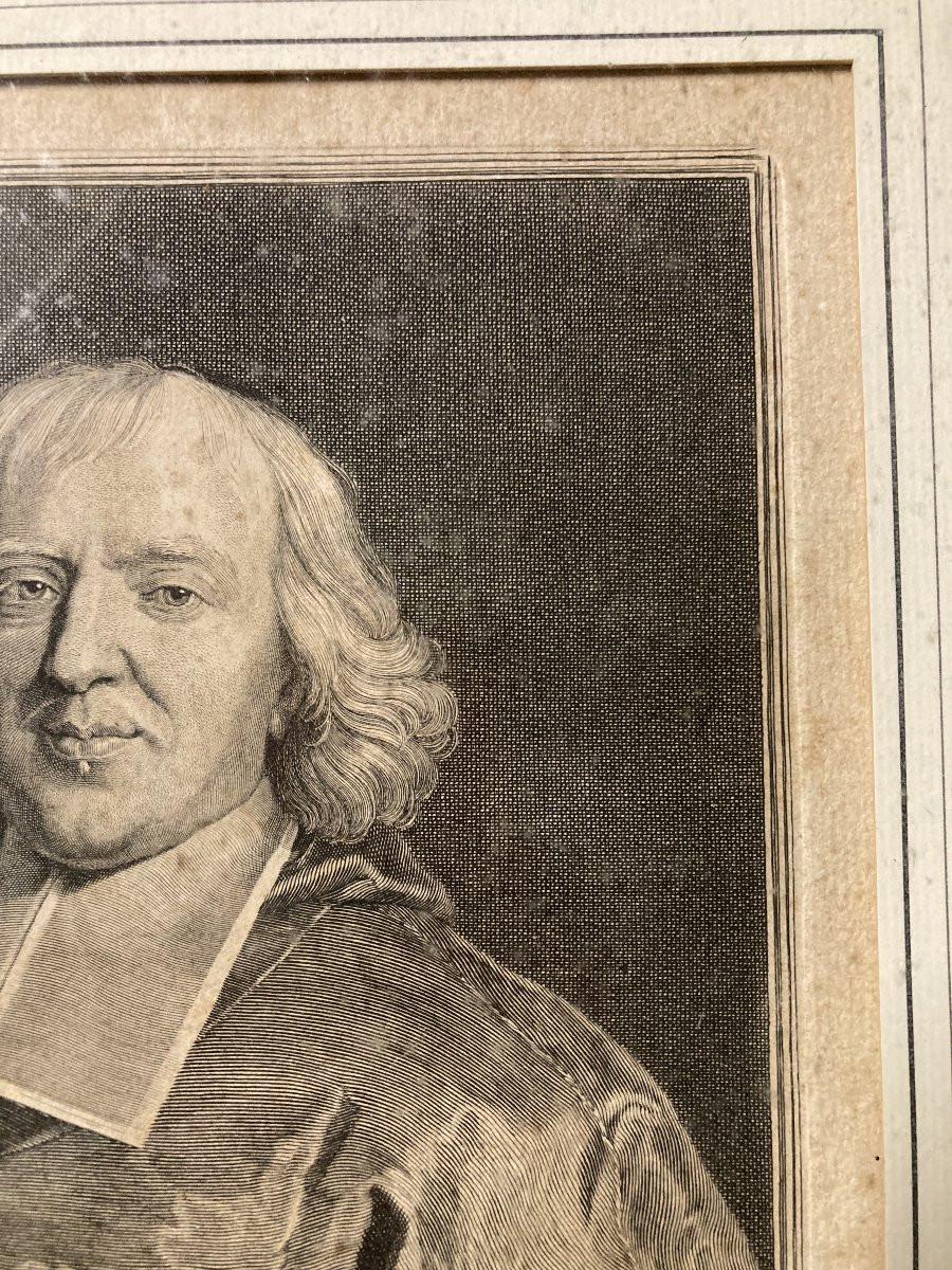 Gérard Edelinck (1640 - 1707), Portrait Of The Theologian Bossuet, Burin Print, 1701-photo-1