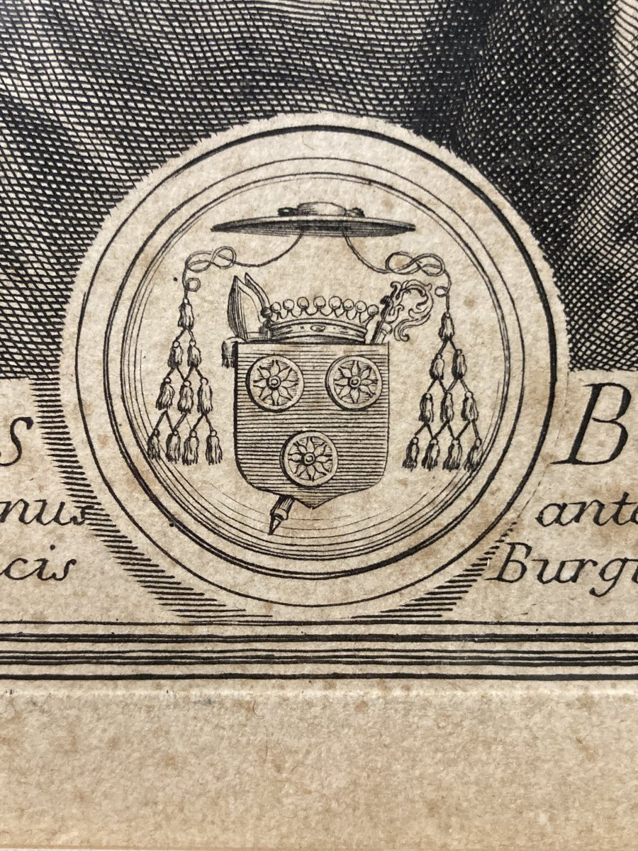 Gérard Edelinck (1640 - 1707), Portrait Of The Theologian Bossuet, Burin Print, 1701-photo-5