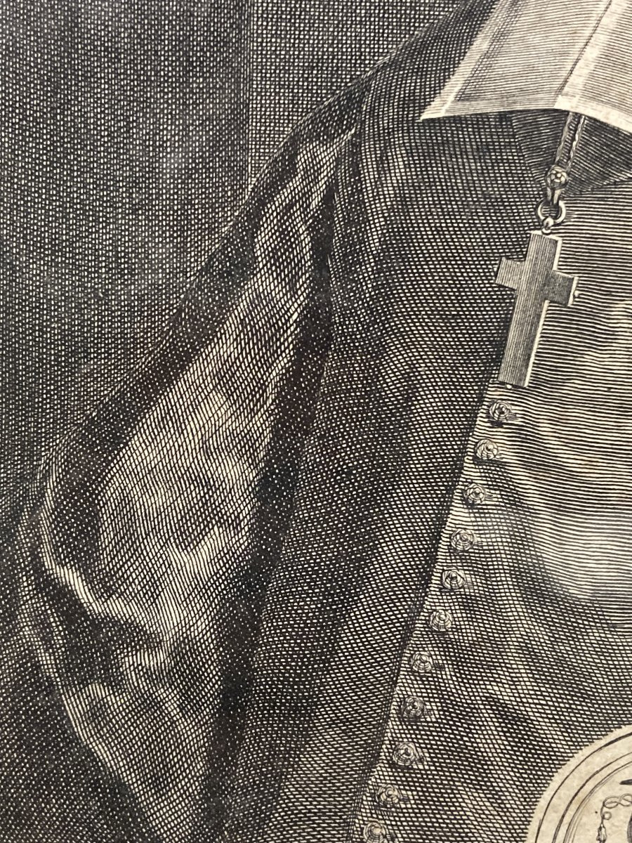 Gérard Edelinck (1640 - 1707), Portrait Of The Theologian Bossuet, Burin Print, 1701-photo-6