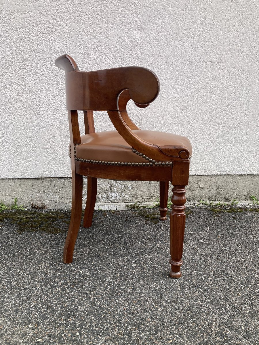 Fauteuil de bureau en acajou XIXe siècle-photo-3