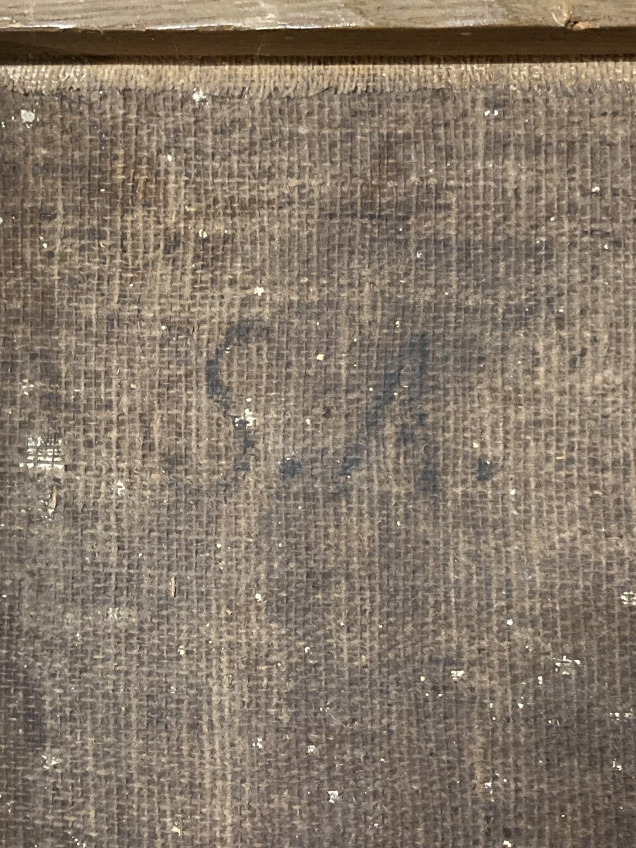 Peasant Scene, 18th Century French School, Framed Oil On Canvas-photo-3