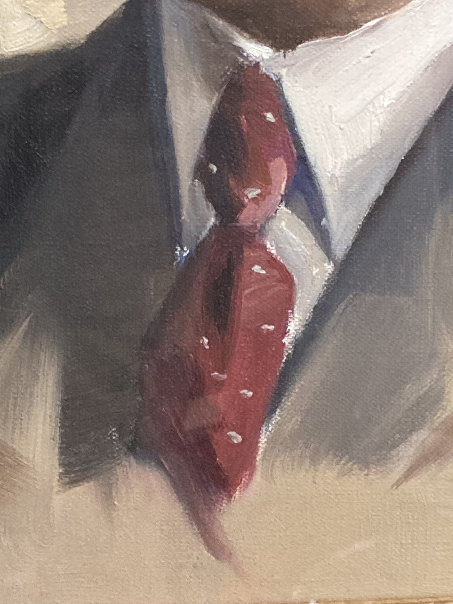 Aimé Van Belleghem (1922-1996), Portrait Of René Brondel, Framed Oil On Canvas-photo-7