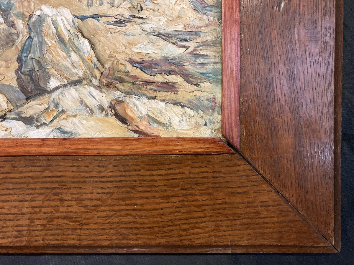 René LE FORESTIER (1903-1972), Côte Rochelaise, huile sur toile encadrée-photo-2