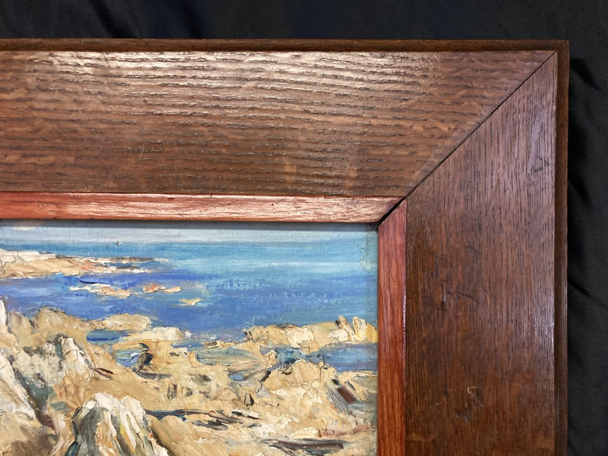 René LE FORESTIER (1903-1972), Côte Rochelaise, huile sur toile encadrée-photo-3