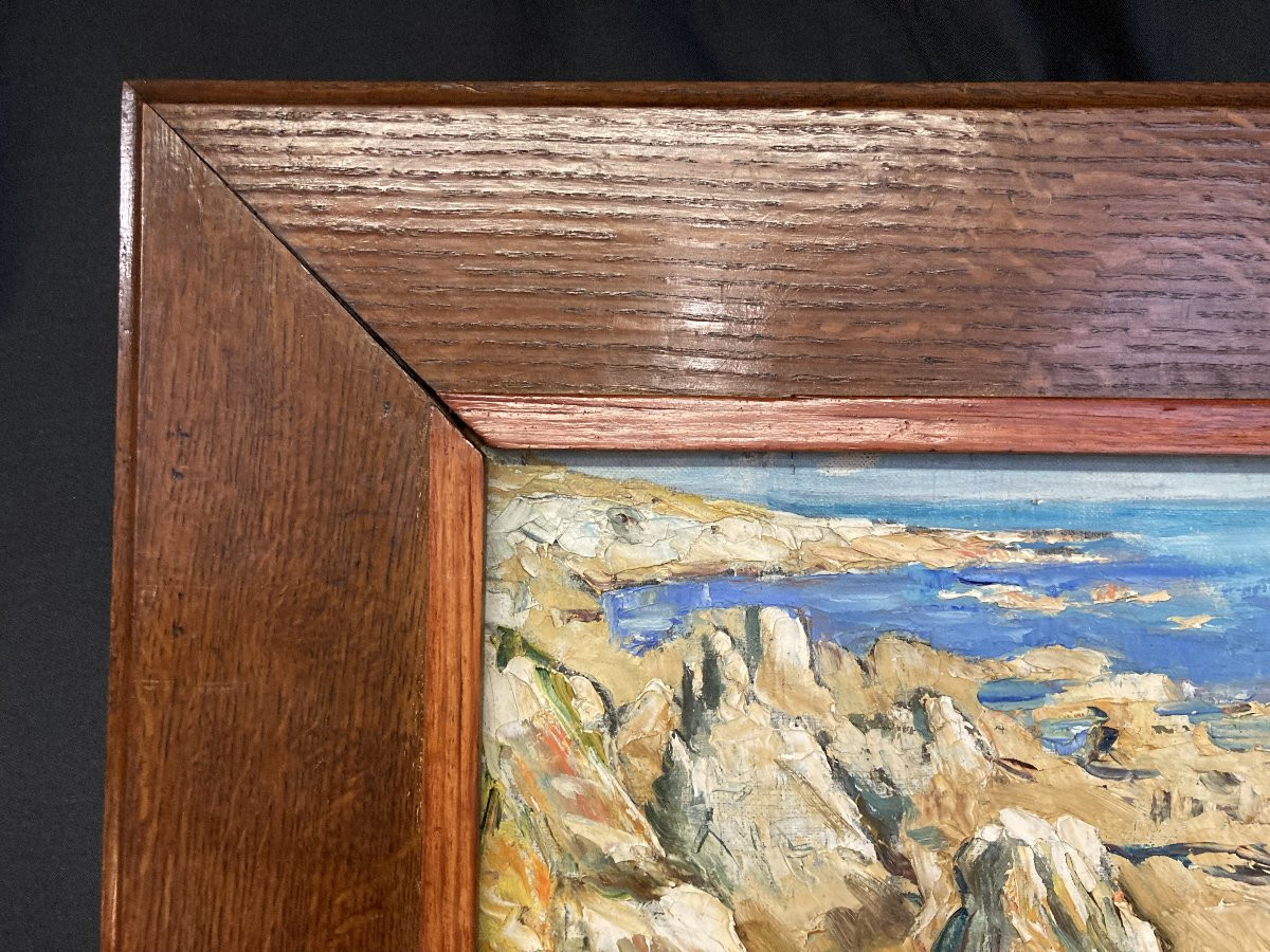 René LE FORESTIER (1903-1972), Côte Rochelaise, huile sur toile encadrée-photo-4