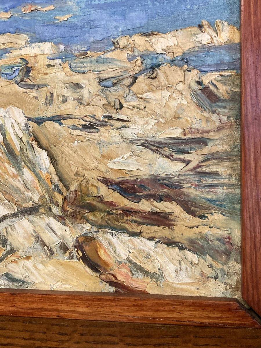 René LE FORESTIER (1903-1972), Côte Rochelaise, huile sur toile encadrée-photo-7