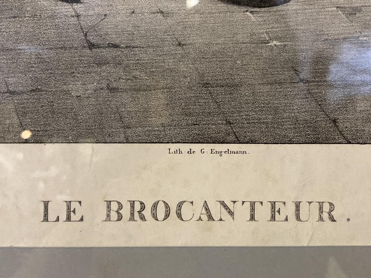 Édouard WATTIER (1793 - 1871), "Le Brocanteur" Lithographie encadrée-photo-2