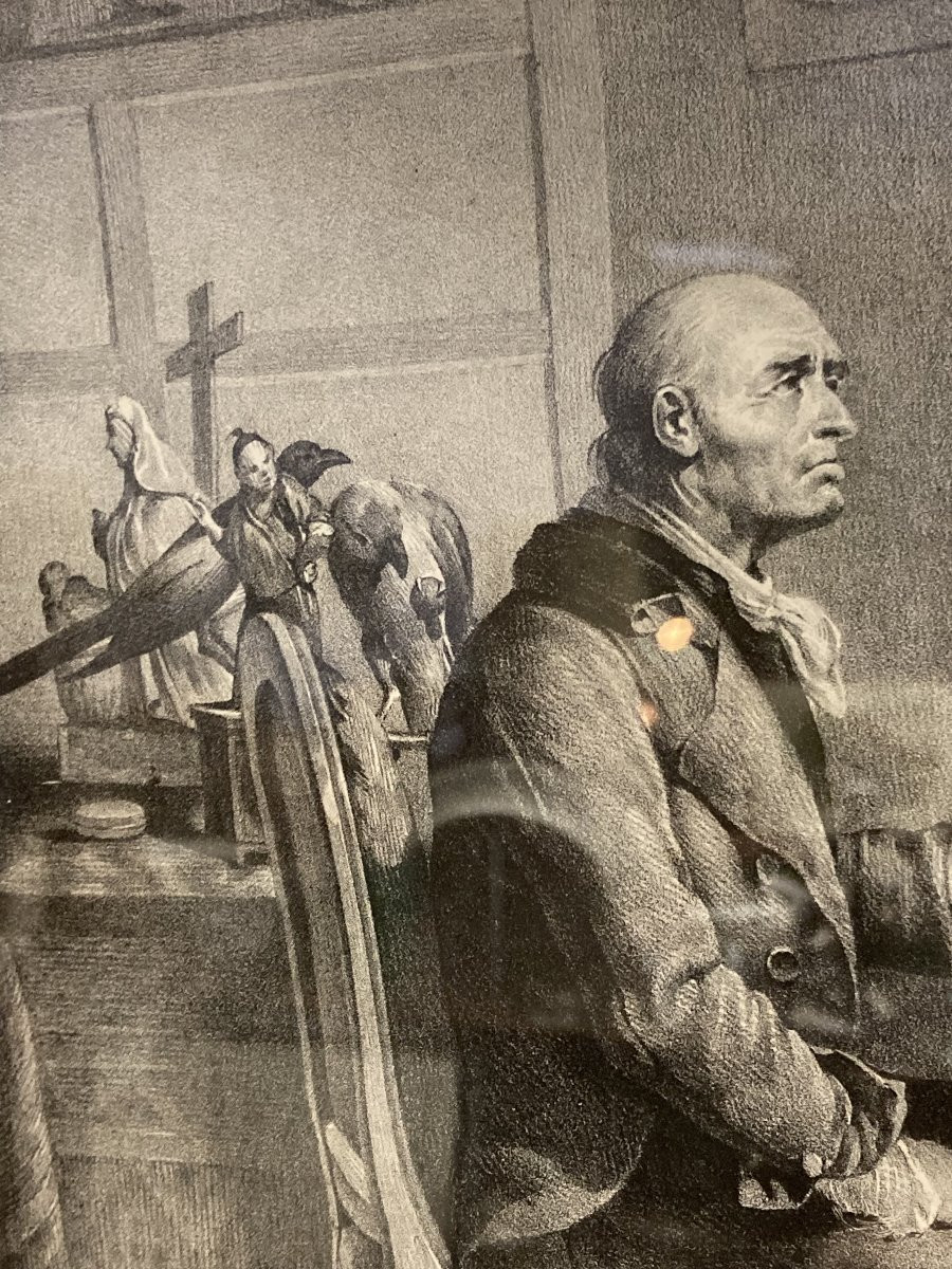 Édouard WATTIER (1793 - 1871), "Le Brocanteur" Lithographie encadrée-photo-4