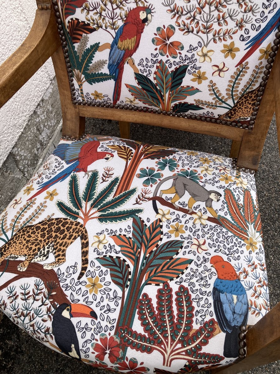 Set Of Four Reupholstered Directoire Period Armchairs-photo-4