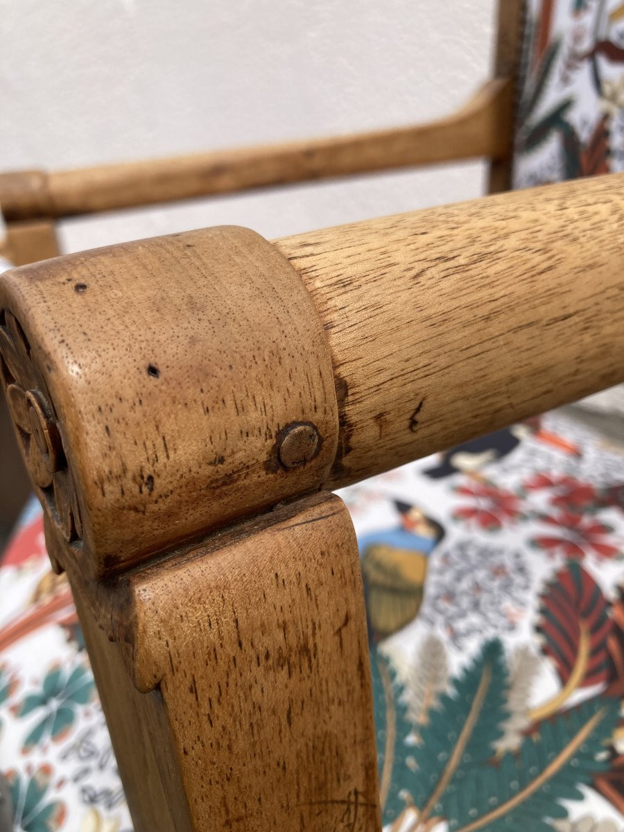 Set Of Four Reupholstered Directoire Period Armchairs-photo-6