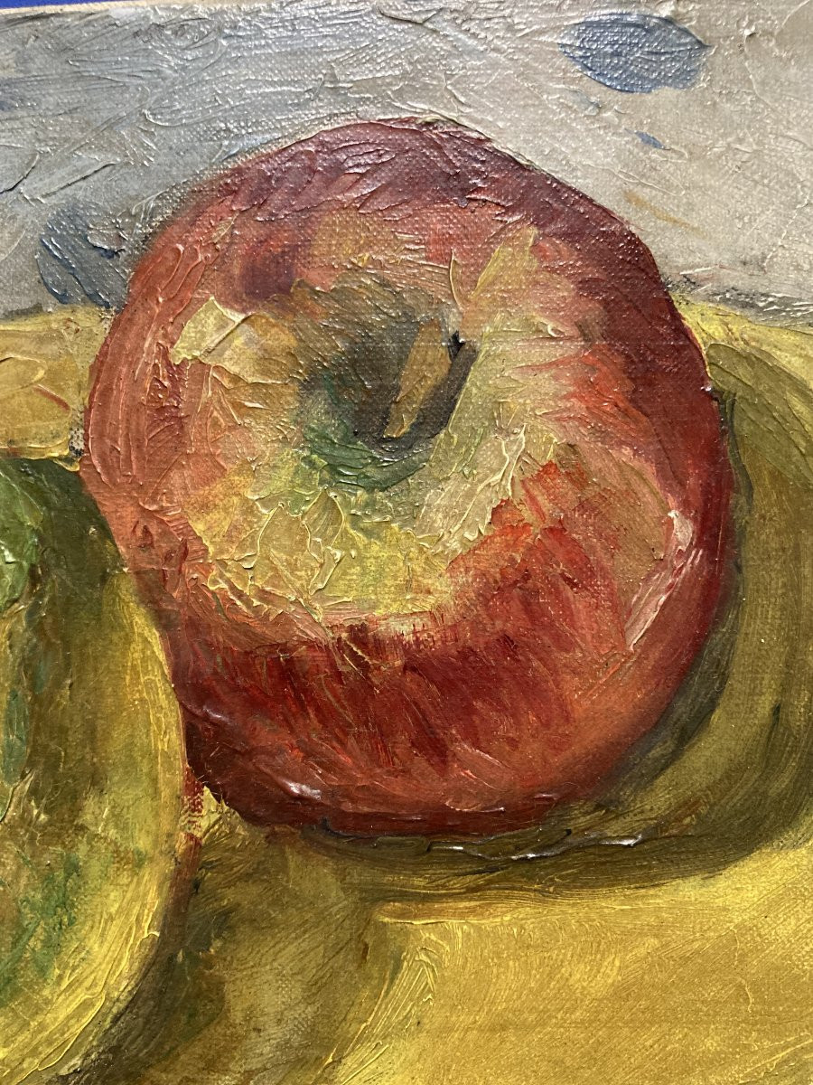 Georges Robert Soultz (1912-1979), Still Life With Mushrooms And Apples, Oil On Canvas-photo-5