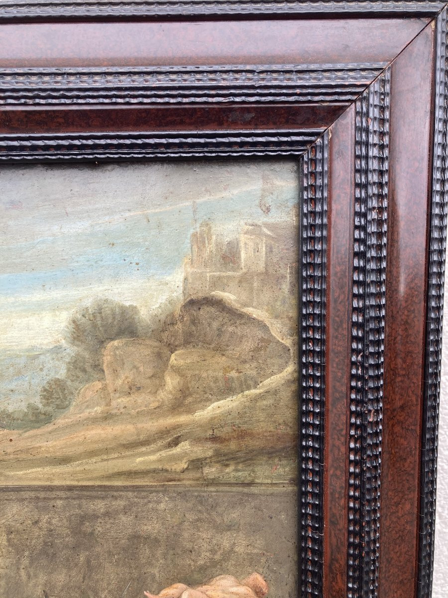 École du nord, fin XVIIe siècle, Le Massacre des Innocents, Huile sur cuivre encadrée-photo-4