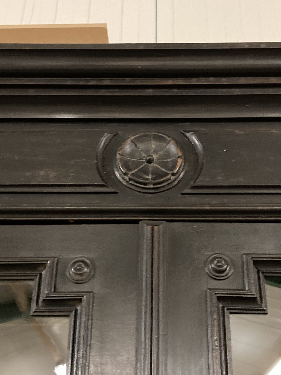 Bibliothèque d'époque Napoléon III en poirier noirci-photo-6