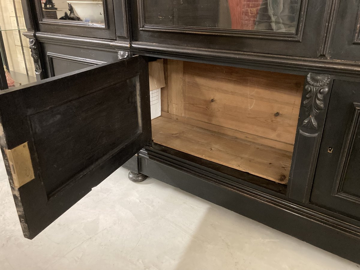 Bibliothèque d'époque Napoléon III en poirier noirci-photo-8