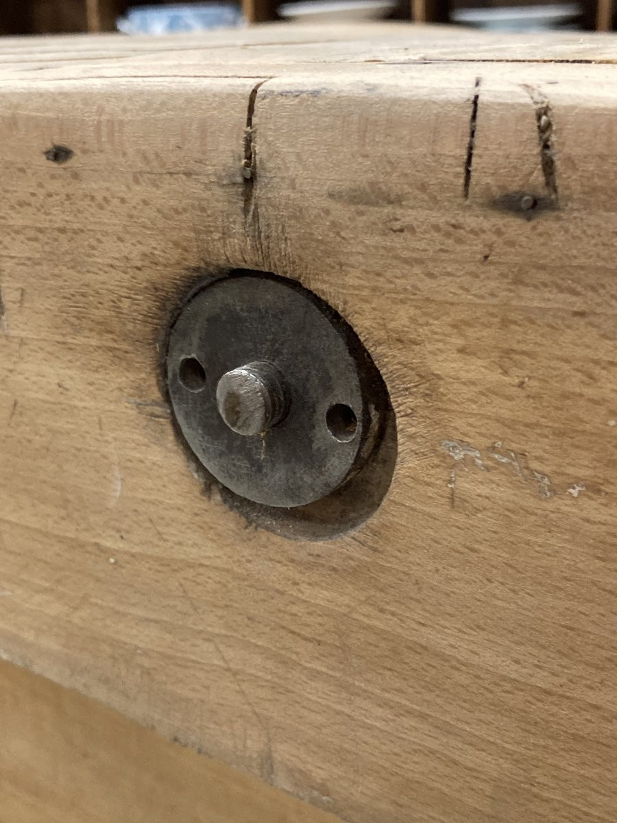 Billot de boucher en hêtre massif pieds octogonaux-photo-2