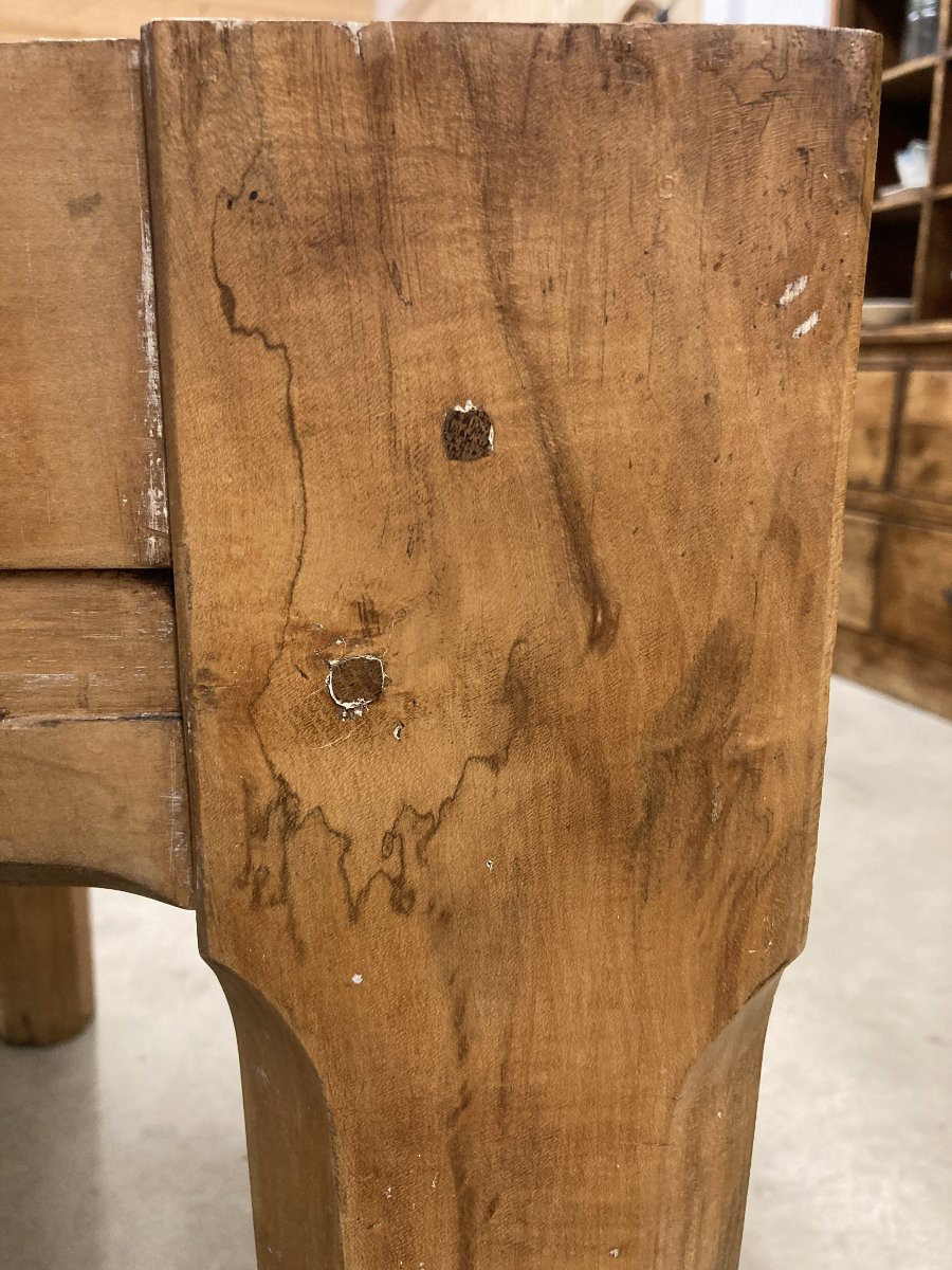Billot de boucher en hêtre massif pieds octogonaux-photo-7