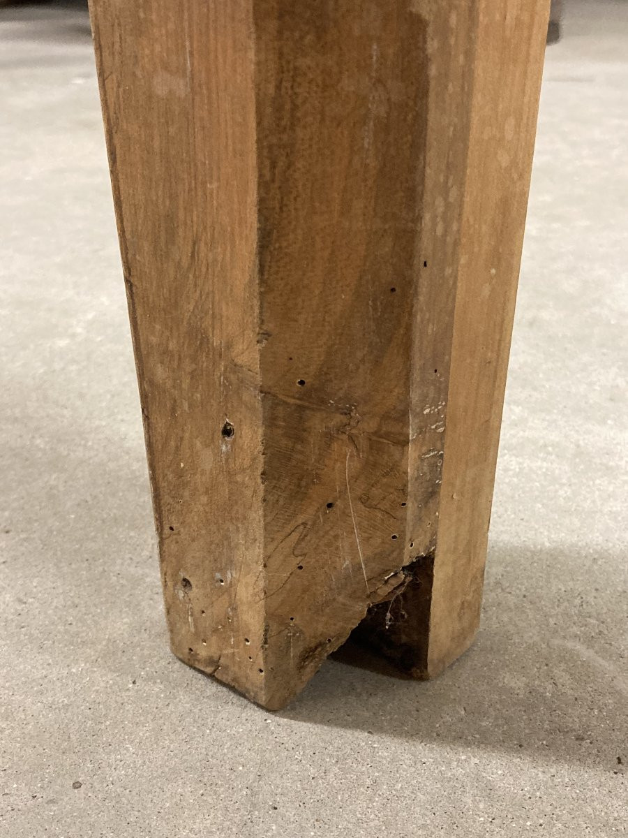 Billot de boucher en hêtre massif pieds octogonaux-photo-8