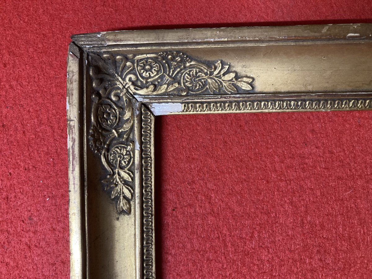 Cadre doré à clefs, motifs de Palmettes époque Restauration-photo-2
