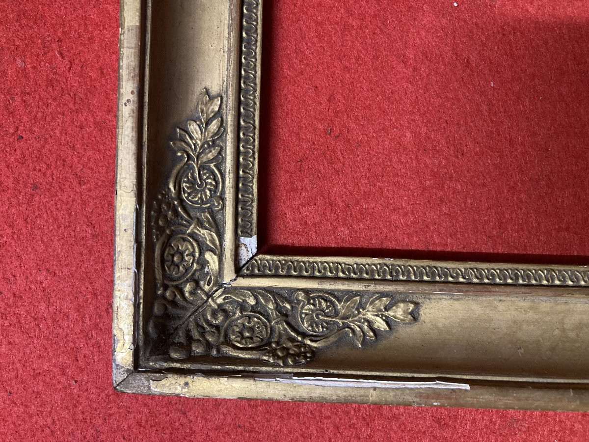 Cadre doré à clefs, motifs de Palmettes époque Restauration-photo-3
