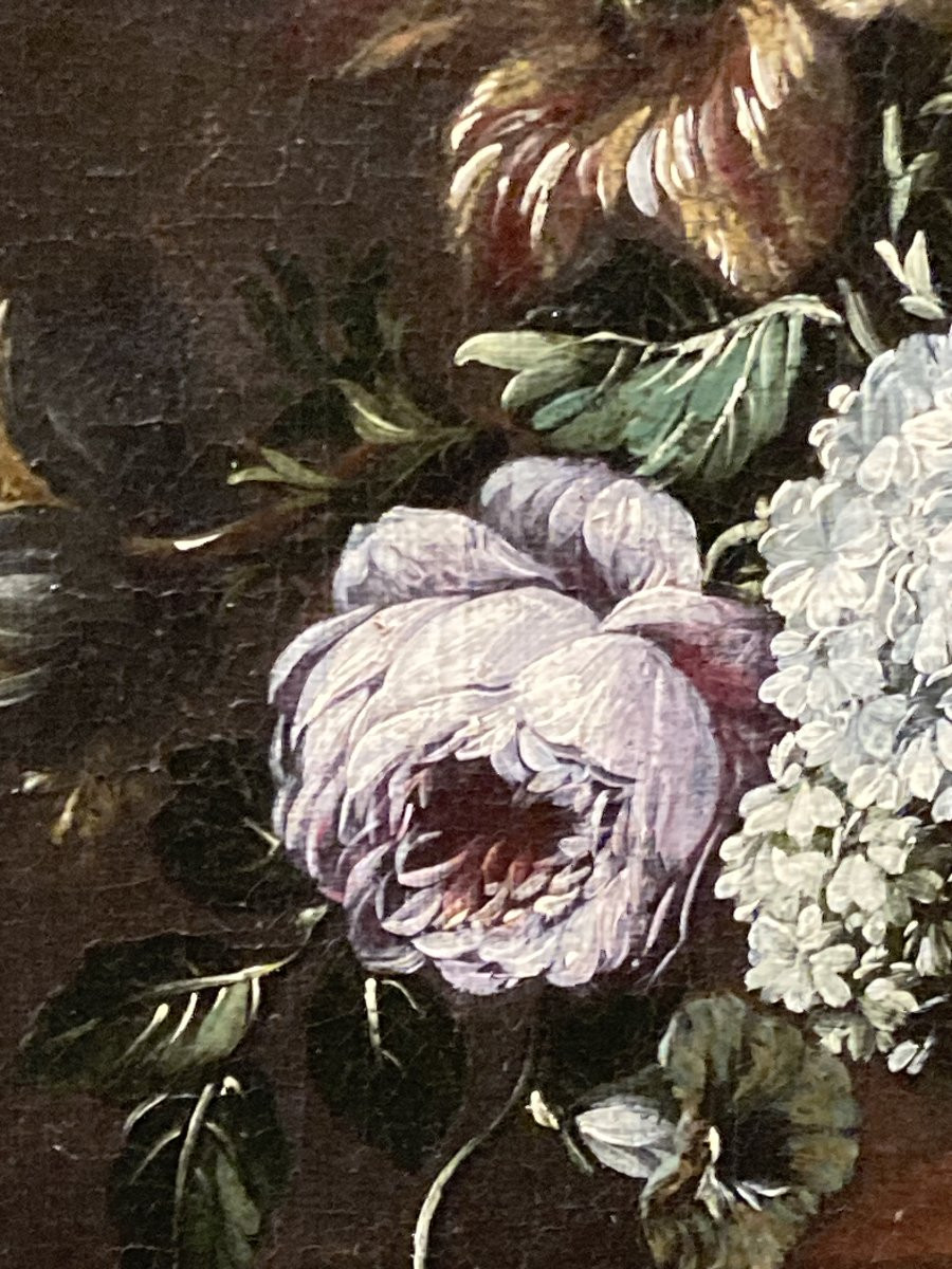 École du Nord XVIIe siècle, Nature morte au Bouquet, huile sur toile-photo-4