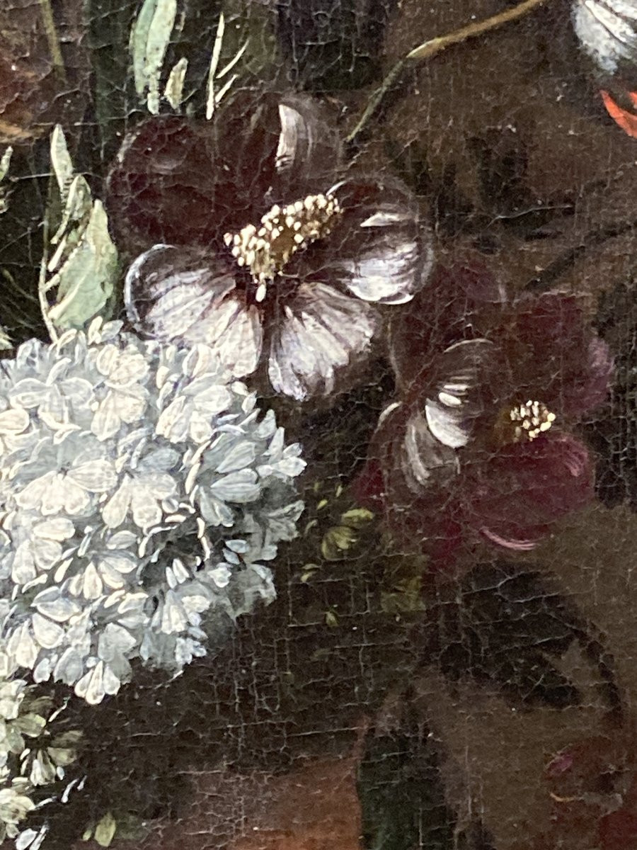 École du Nord XVIIe siècle, Nature morte au Bouquet, huile sur toile-photo-6