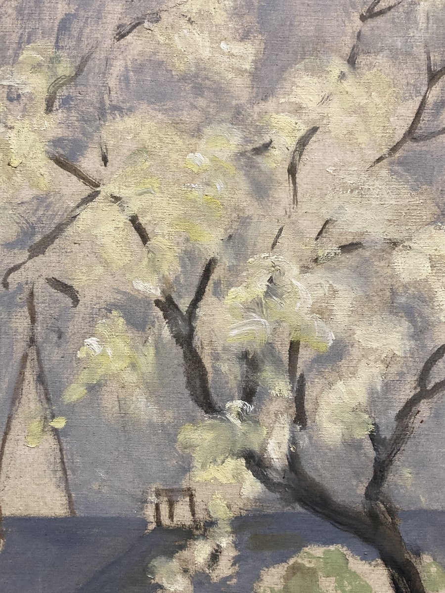 Marthe ORANT (1874-1957), Le Printemps, huile sur toile-photo-7
