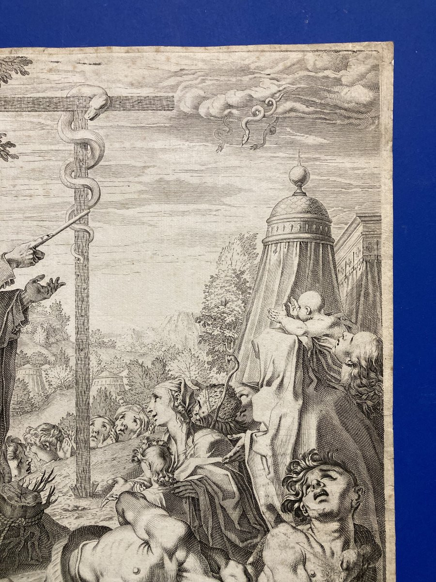 Francesco VILLAMENA (1566-1626), Moïse et le Serpent d'Airain, 1597, Burin-photo-1