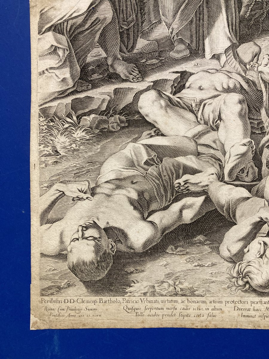 Francesco VILLAMENA (1566-1626), Moïse et le Serpent d'Airain, 1597, Burin-photo-3