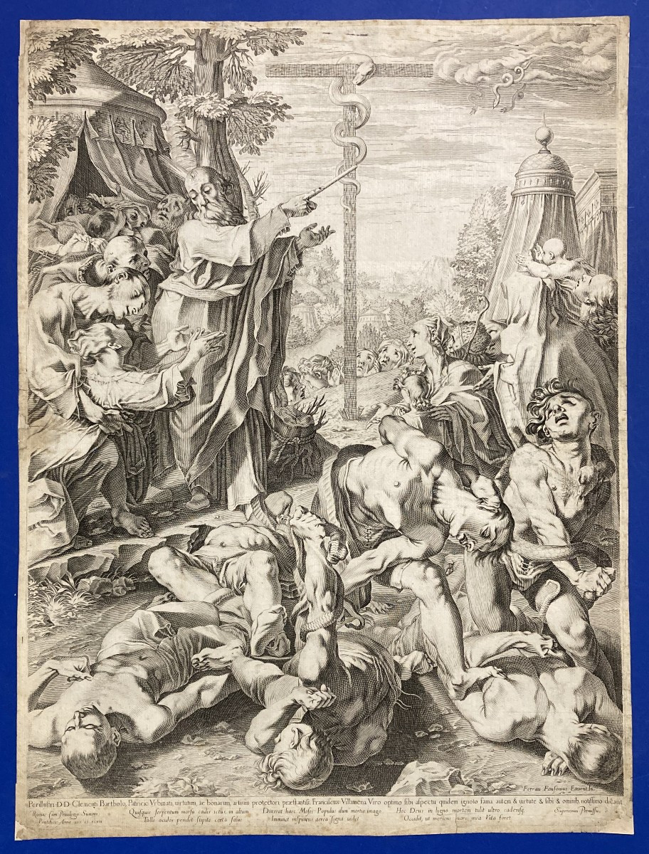 Francesco VILLAMENA (1566-1626), Moïse et le Serpent d'Airain, 1597, Burin