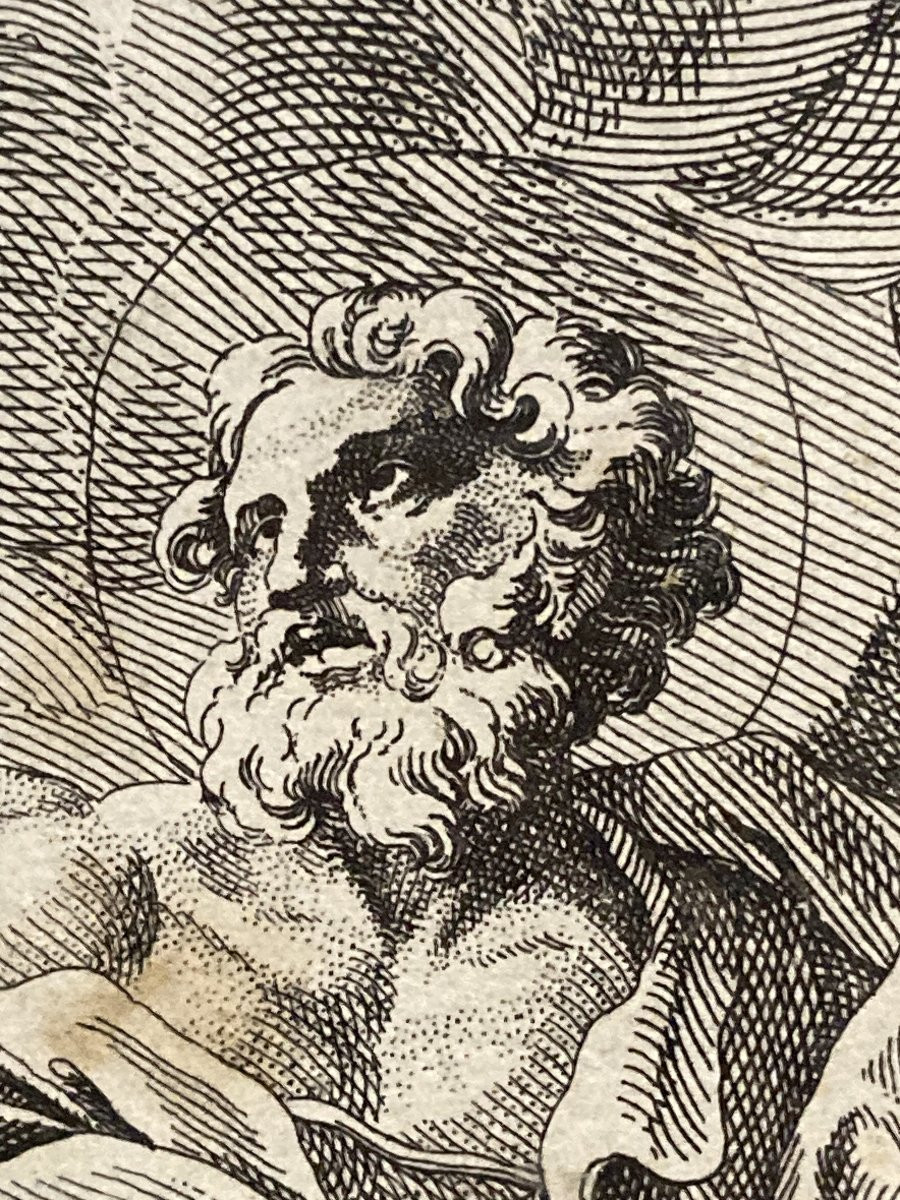 Christoph WEIGEL L'Ancien (1654-1725), Apparition de la Vierge à saint Luc, Burin et Eau-Forte-photo-3