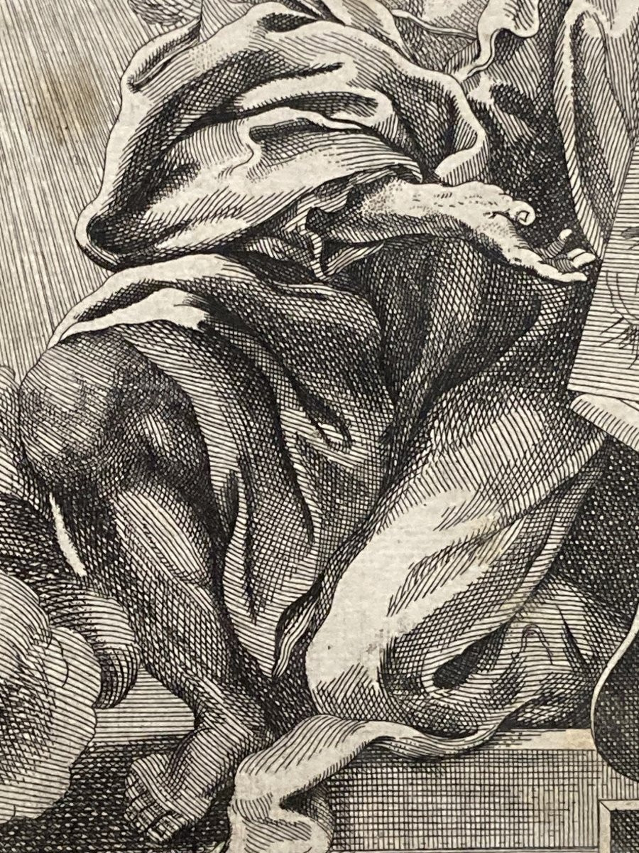 Christoph WEIGEL L'Ancien (1654-1725), Apparition de la Vierge à saint Luc, Burin et Eau-Forte-photo-8