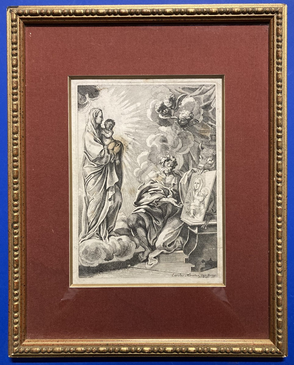 Christoph WEIGEL L'Ancien (1654-1725), Apparition de la Vierge à saint Luc, Burin et Eau-Forte