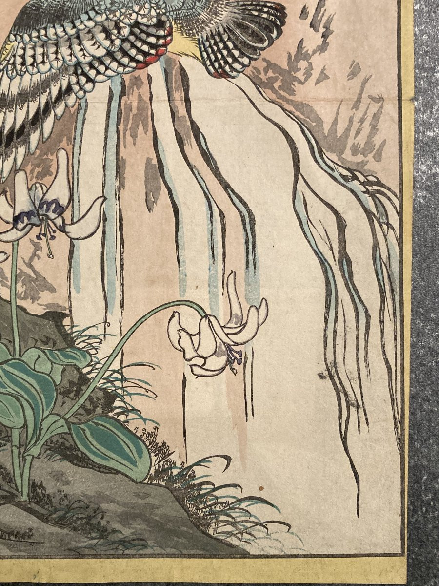 Nakayama Sūgakudō (active 1850-1870), Woodpecker And Erythronium Japonicum, Japanese Print 1859-photo-7