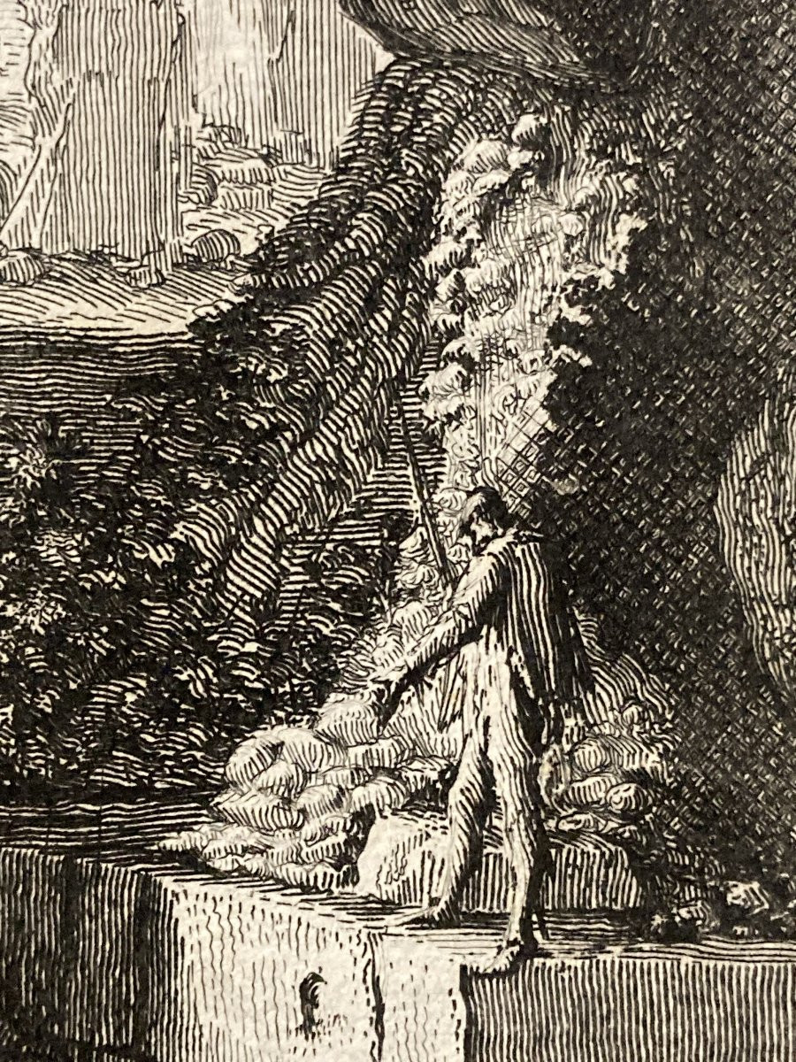 Giovanni Battista PIRANESI (1720-1778), Veduta degli avanzi de mausolei, Eau-forte originale -photo-1