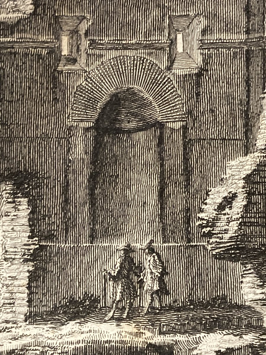 Giovanni Battista PIRANESI (1720-1778), Veduta degli avanzi de mausolei, Eau-forte originale -photo-2