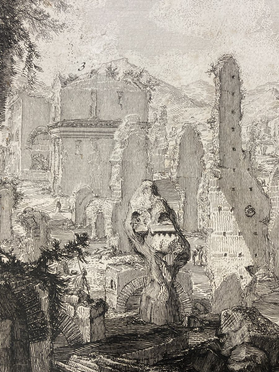Giovanni Battista PIRANESI (1720-1778), Veduta degli avanzi de mausolei, Eau-forte originale -photo-3