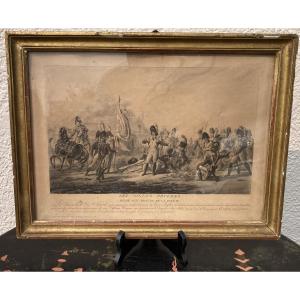 Lithographie Empire, Les Aigles Brûlées, éditée par Martinet à Paris, gravure Bonapartiste