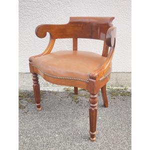 Fauteuil de bureau en acajou XIXe siècle