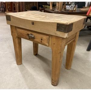 Butcher's Block In Solid Beech With Octagonal Legs