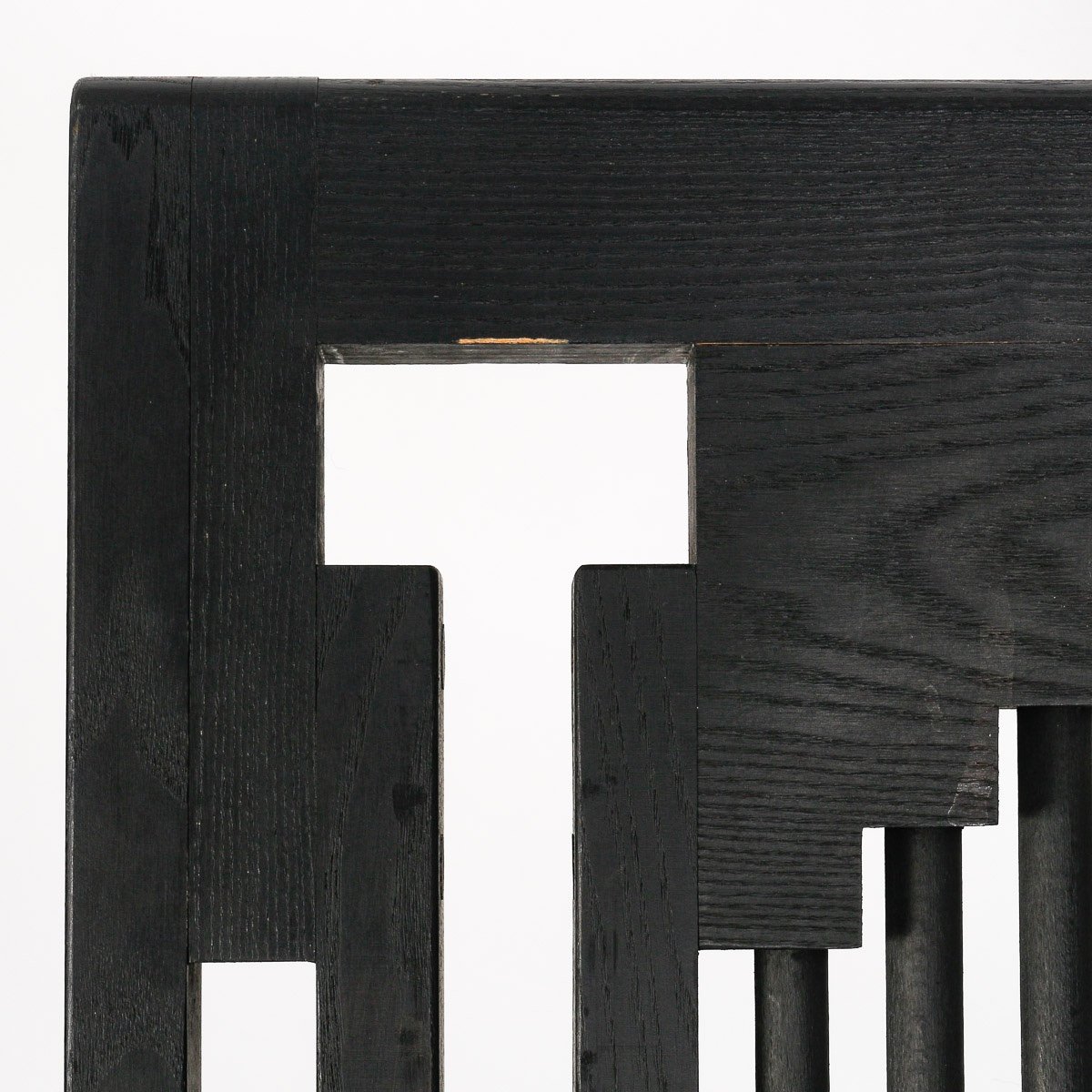 Paire de chaises modulaires vintage en bois laqué – Design français rare des années 1980-photo-4