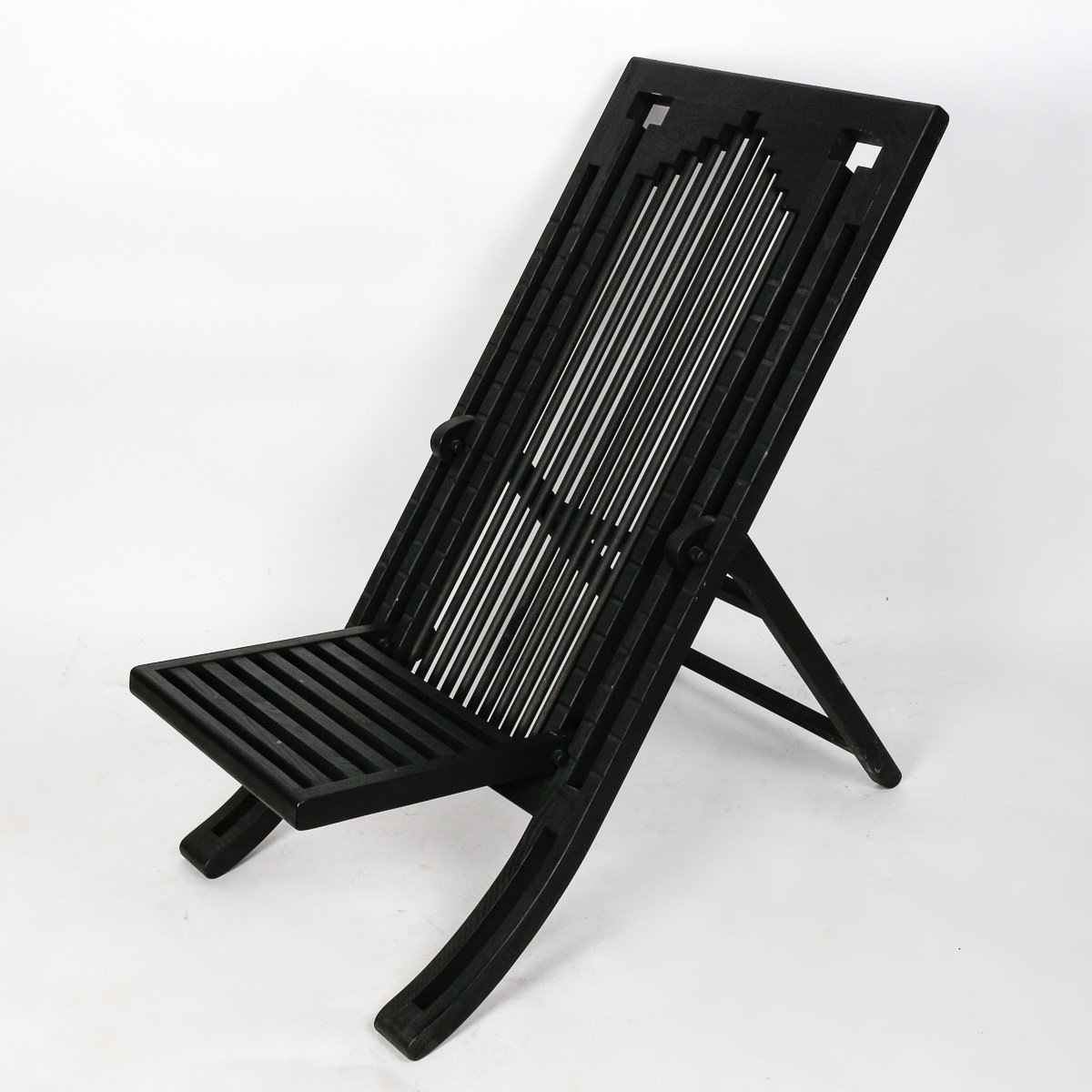 Paire de chaises modulaires vintage en bois laqué – Design français rare des années 1980
