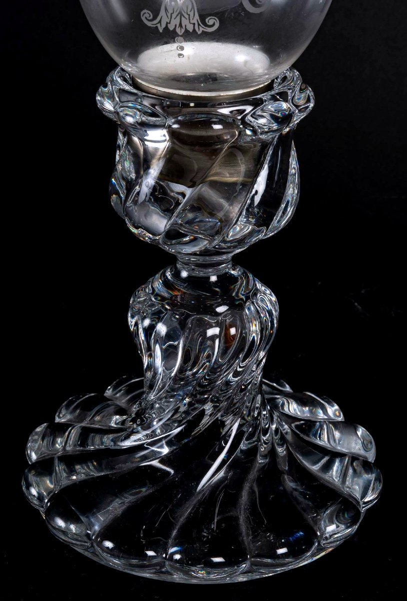Candélabres En Cristal Baccarat Du XXe Siècle - Paire à Une Lumière En Parfait état-photo-4