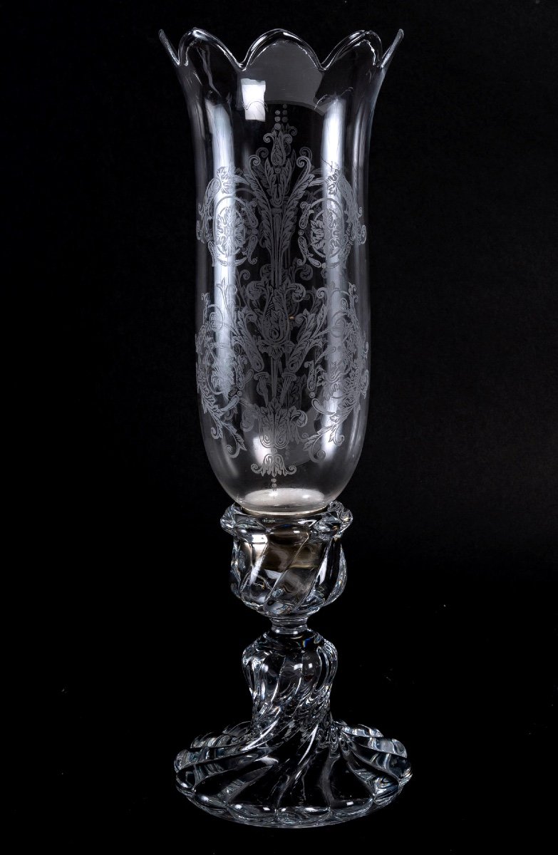Candélabres En Cristal Baccarat Du XXe Siècle - Paire à Une Lumière En Parfait état