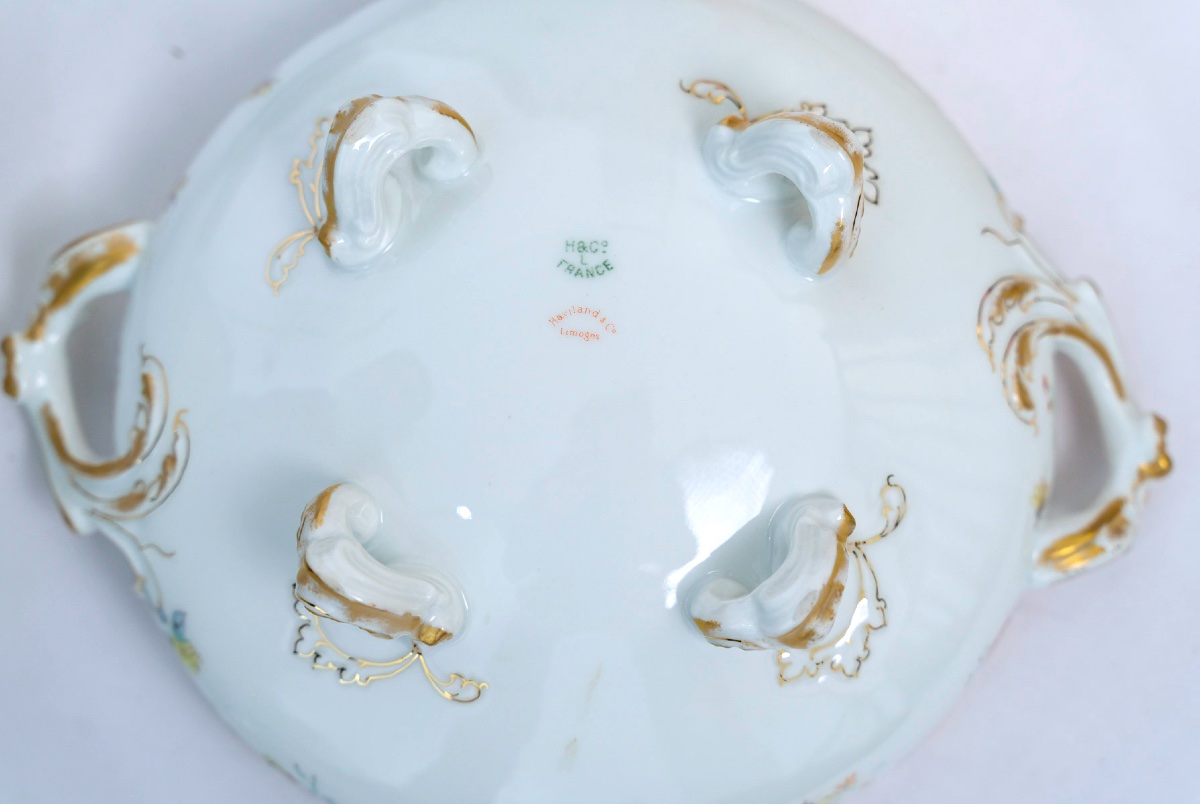 Limoges Porcelain Service – Haviland & Co – 77 Pieces – Floral Decor With Fine Gold – 20th Century -photo-1