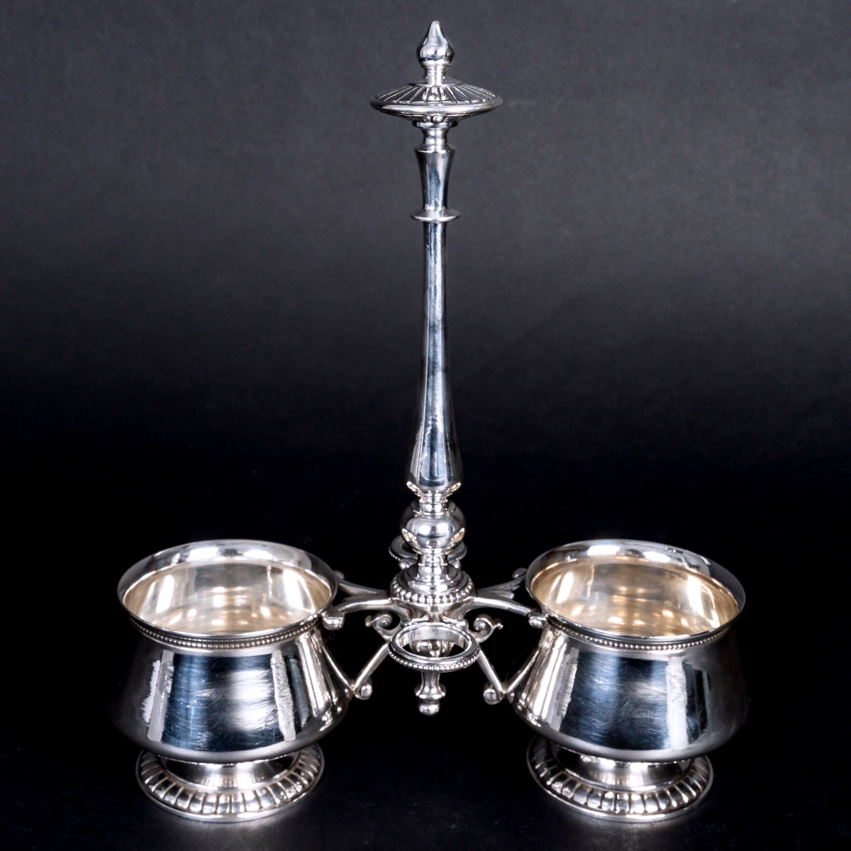 Huilier-Vinaigrier en Métal Argenté et Cristal Gravé – Époque Napoléon III, XIXᵉ Siècle-photo-2