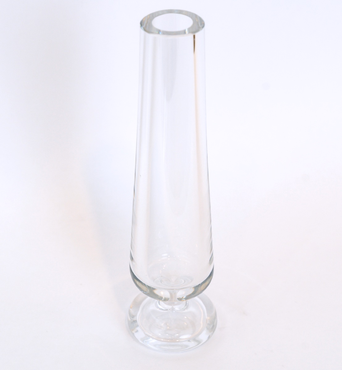 Vase Soliflore en Cristal Signé Baccarat – Design 1960 (H. 29 cm)-photo-4