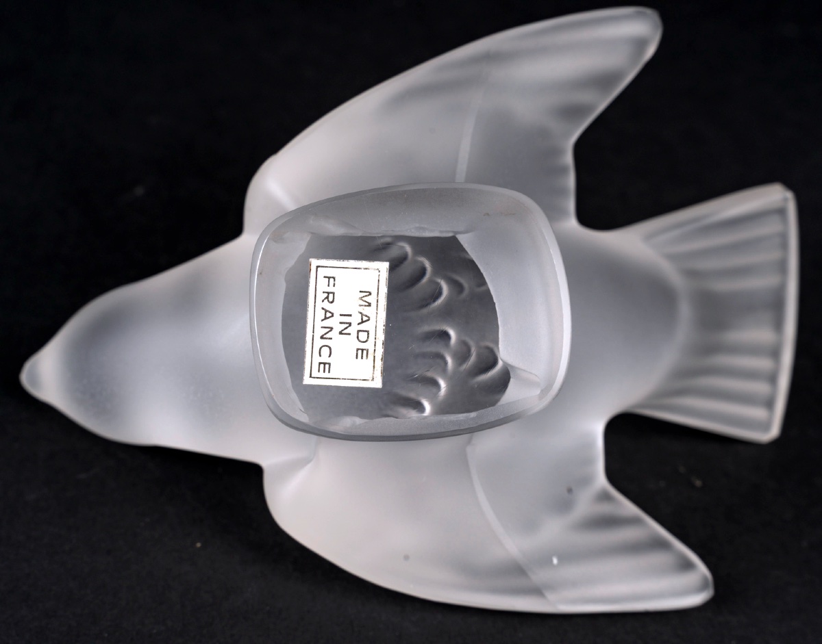 Lalique – “angry Sparrow” In Satin-finished Crystal – Pressed Glass Figurine, 20th Century-photo-2
