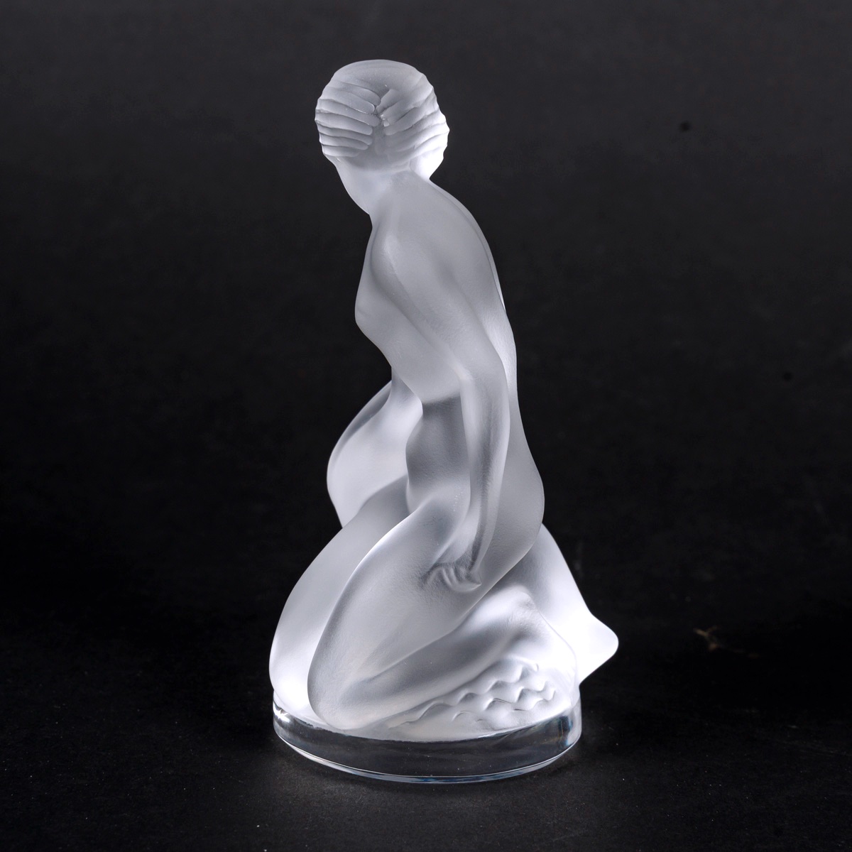 Lalique – Frosted And Polished Crystal Figurine “leda And The Swan”, Art Deco, 20th Century-photo-2